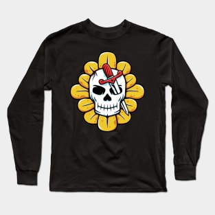 Skull flower and knife Long Sleeve T-Shirt